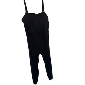 All In Motion Jumpsuit Women's Black Sleeveless Athletic Workout Romper, Large